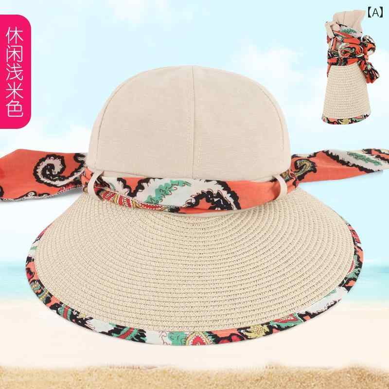 ヘッドスカーフ り おしゃれ 韓国 レディース 帽子 夏の 屋外 日焼け防止 サンハット 日よけ 抗 UV 折..