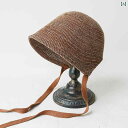 ヘッドスカーフ り おしゃれ 韓国 Yinji Guyu 春夏 ニット リボン フィッシャーマン ハット 女性 和風 ロリータ 帽子