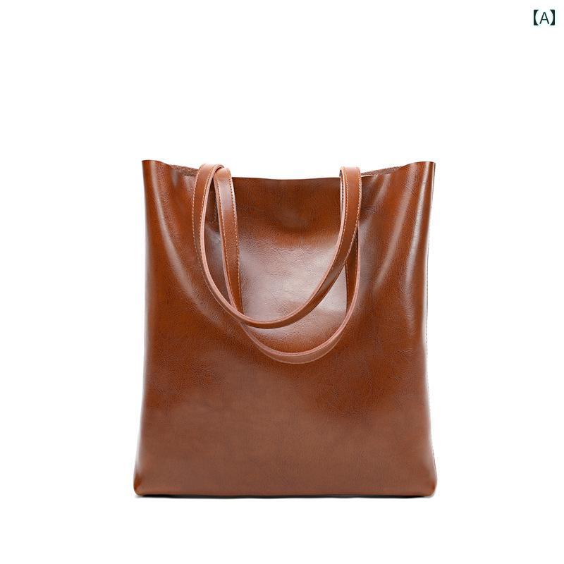 20代 30代 40代 おしゃれ 軽い 大容量 クロスボーダー 牛革 レディースバッグ シンプルで おしゃれな 通勤用大容量 トートバッグ レディース ブリーフケース 革 ハンドバッグ(4)