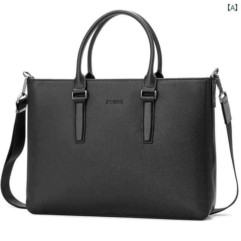20代 30代 40代 大容量 Aokang メンズバッグ 革 ブリーフケース ハンドバッグ ショルダー メッセンジャ..
