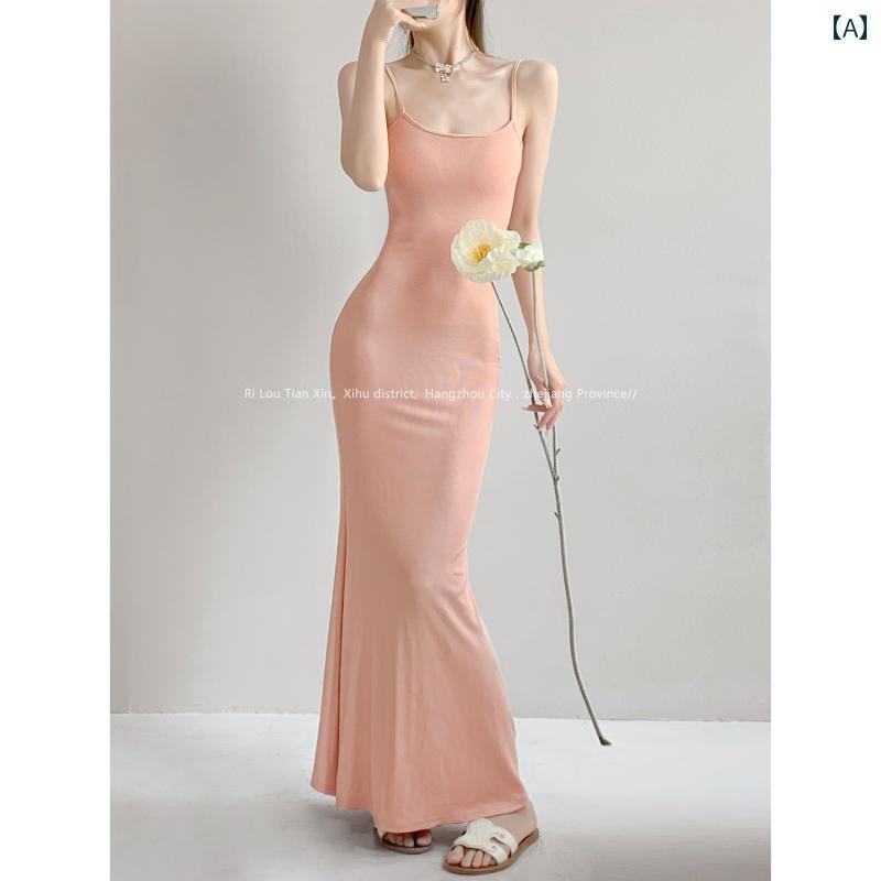 パーティードレス ロングワンピース ミモレ丈 レース シースルー 魅惑的 ローカット サスペンダー ドレ..