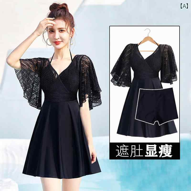 水着 レディース ラッシュガード 体型カバー 水着 大きいサイズ 太い ミリ 肉 感を 隠す スプリット レース 薄手 女子 温泉年 巨 乳