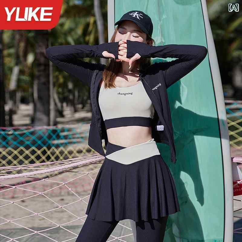 水着 レディース ラッシュガード 体型カバー 水着 レディース スプリット スリーピーススーツ 長袖 ズボン 2025 サーフィン ダイビング スーツ 温泉 日焼け防止