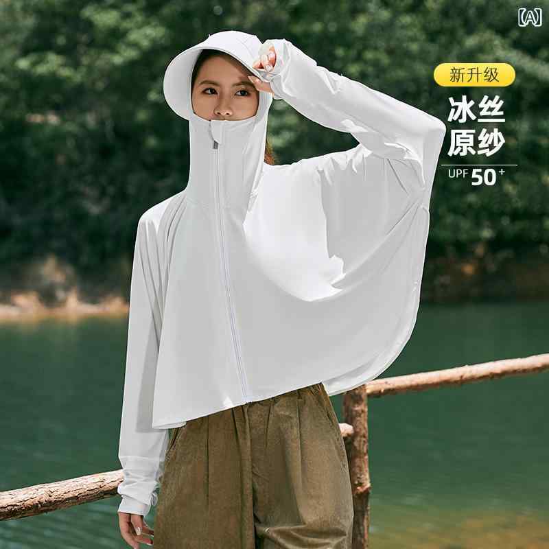 ラッシュガード 水陸両用 UVカット 日焼け防止 服 レディース 夏用 冷感 涼しい 薄手 ジャケット アウトドア 紫外線 対策 サイクリング用 フード付き