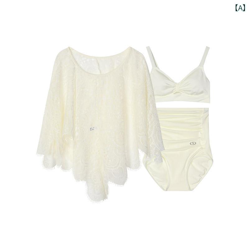 水着 レディース タンキニ エンブリー フォーム カウンター本 レース ベール レディース スプリット 水着 3点 セット 高級 ES 00191