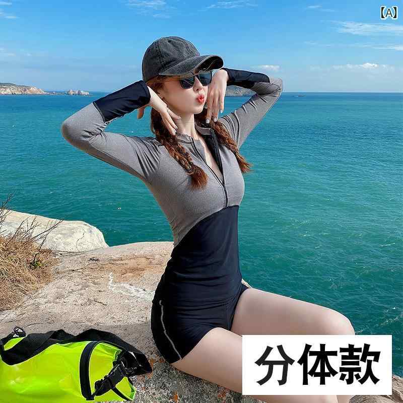 水着 レディース タンキニ 女性用 水着 温泉 2025年 新型 保守 スプリット ボクサー パンツ 日焼け防止 長袖 高級 カラーマッチング 衣装