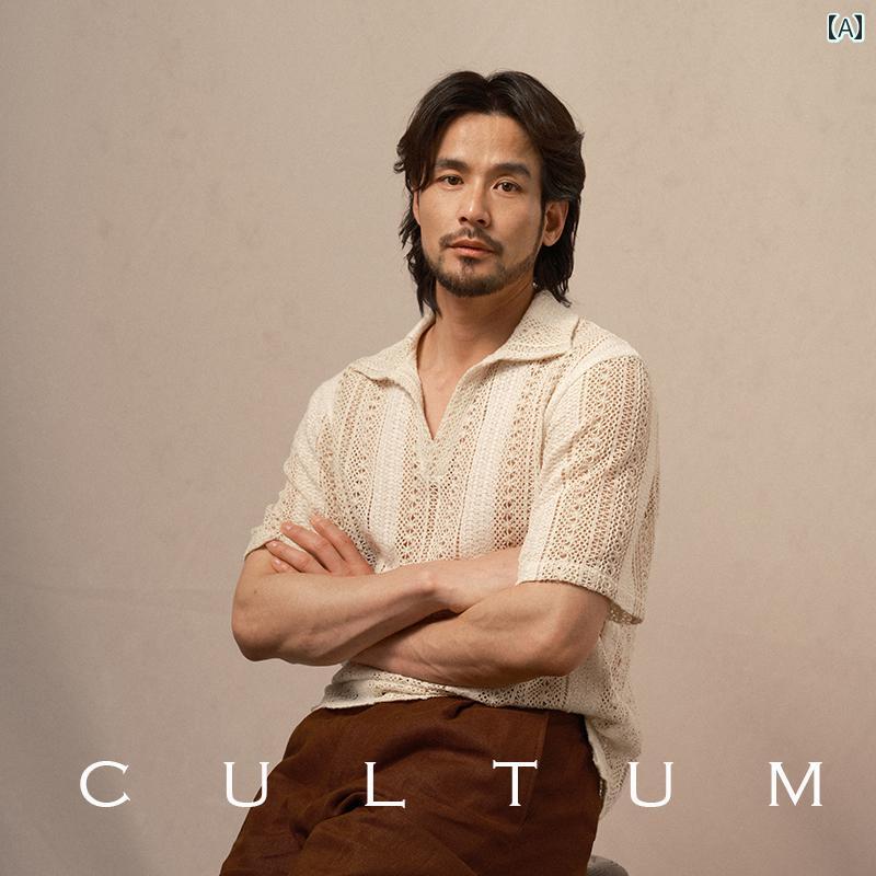 ニットカーディガン サマーカーディガン オフィス ビジネス カジュアル CULTUM 綿 ニット ポロシャツ ..