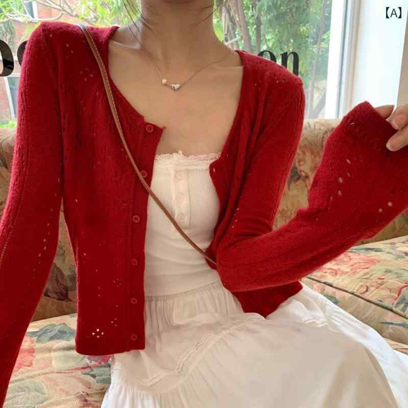 シアー 透け感 ニットカーディガン サマーカーディガン オフィス ビジネス カジュアル サスペンダー スカートと 小さい ショールのの ある カーディガン トップを 備えた 夏の 女性用 薄手の 日焼け防止 ニットカーディガン