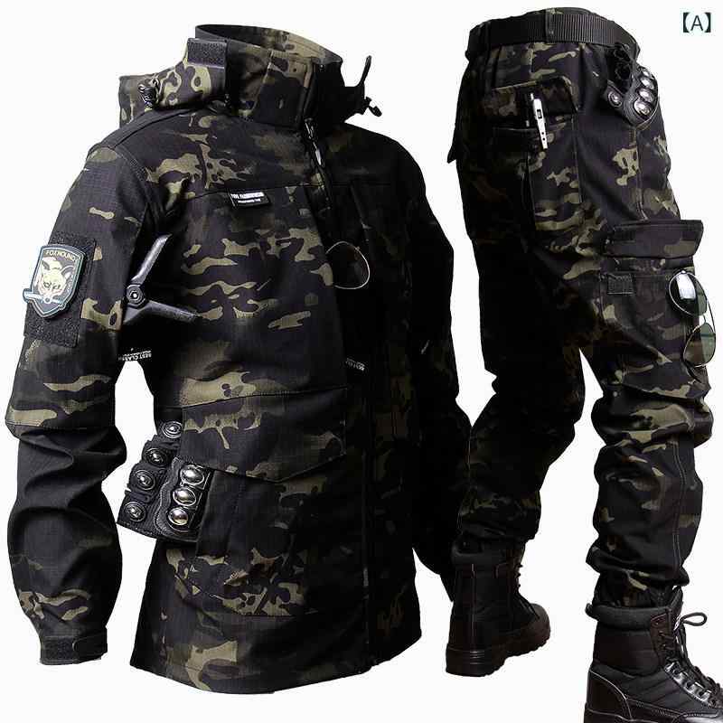 ジャケット メンズ 迷彩 迷彩 服 労働 保護 作業着 スーツ メンズ タクティカル ミリタリーファン 春秋 トレーニング ジャケット 大きいサイズ