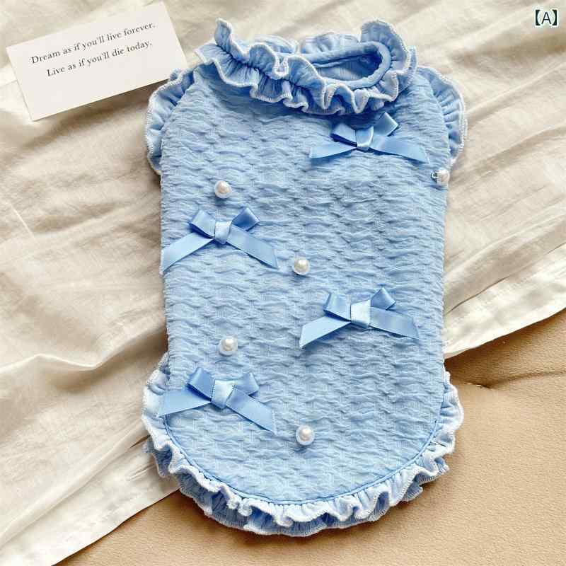 女の子 想い ～ 春夏 犬 服 テディ シュナウザー ベスト 小型 中型 コーギー 猫 夏服 薄手