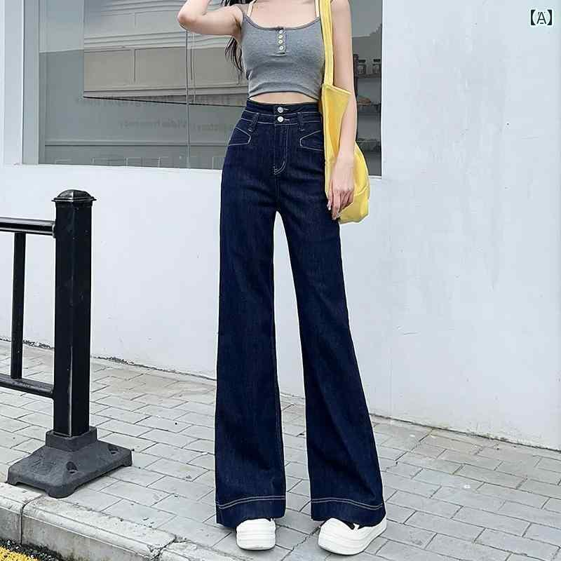 レディース デニム 足長 女性用 ベルベット ワイド レッグ フレアパンツ ゆったり 洋 ナシ型 肉を カバ..