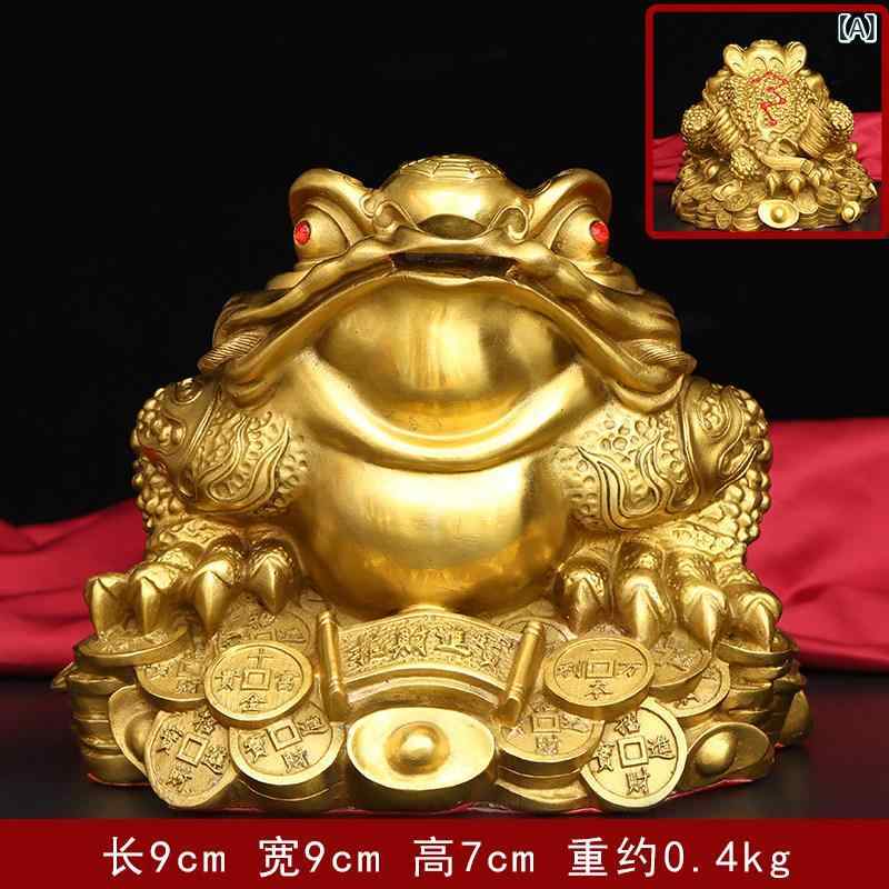 置物 オシャレ 黄金の ヒキガエルの 飾り 真鍮 三本 足の 豊穣の 角 自宅の リビング ルーム オフィス 開店 祝い ギフト デコレーション