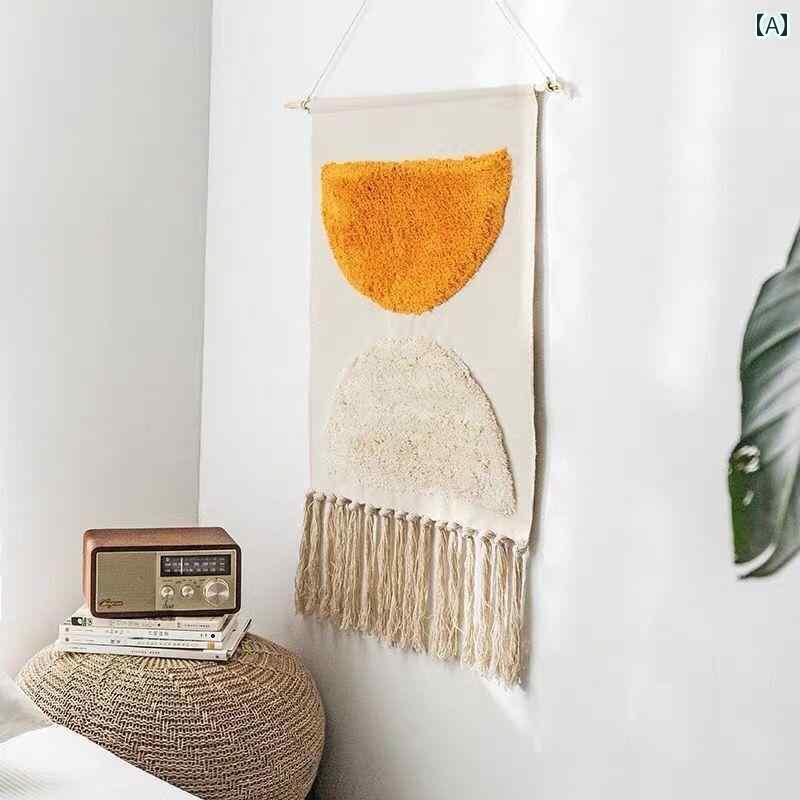 オシャレ インテリア 北欧 イン 手織り レインボー タッセル タペストリー 寝室の 壁の 装飾 壁掛け メーター ボックス ブロッキング 吊り 絵画
