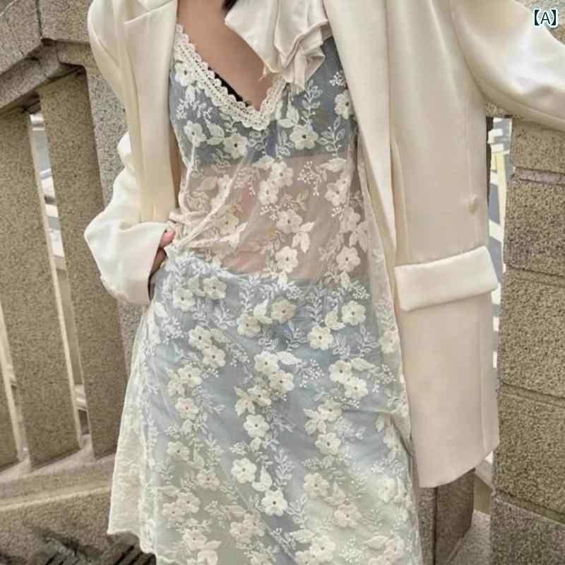 レディース トップス フレンチレイヤード インナー メッシュ スカート カーテン 韓国 早春 ミドル 丈 ..