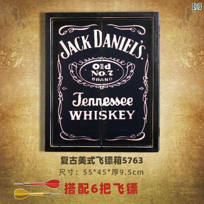 インテリア おしゃれ レトロアンティーク 壁掛け ダーツボード ジャック ワイン ラベル ダーツ 木箱 衣料 品 店 バー 装飾 壁 飾り