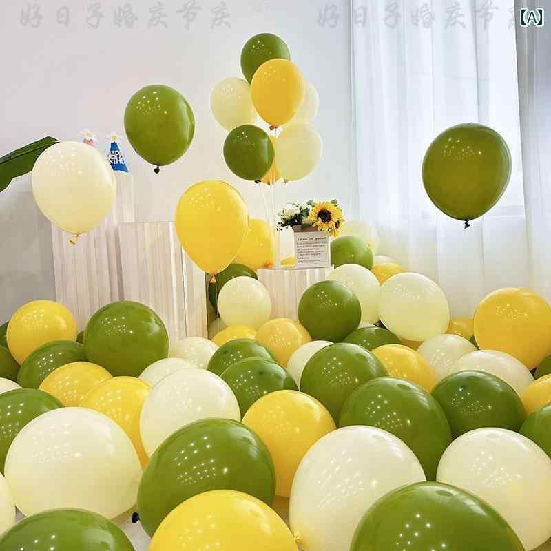 パーティーグッズ ホームパーティー 春の 緑の 森の バルーンデコレーション マカロン カラーの 子供 赤ちゃんの 誕生日の お出かけ ピクニックの 写真の 配置