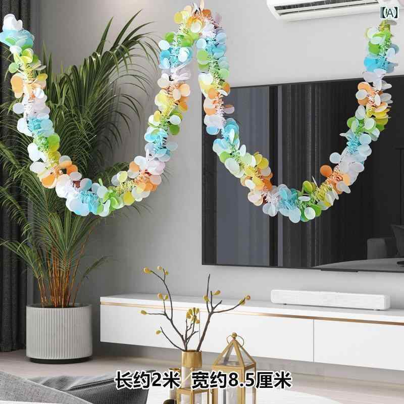 パーティーグッズ ホームパーティー マカロン ストリップ カラー 旗 幼稚園 児の 誕生日 パーティー お祭りの 装飾 用品