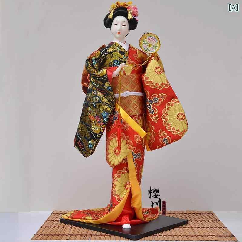 インテリア オブジェ 22インチ 人形 芸者 人型 シルク 着物 装飾品 レストランの 装飾 55 CM