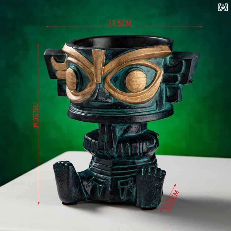 インテリア オブジェ 三星 堆 ブロンズ 人文 人物 装飾 収納 アンティーク レトロ オフィス 書斎 小型 ..