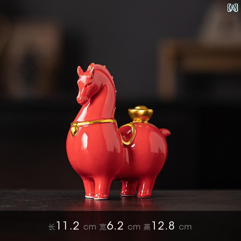 インテリア おしゃれ すぐに 金持ちに なる 創造的な チャイナ風 幸運を もたらす 唐 馬 動物の 装飾品..