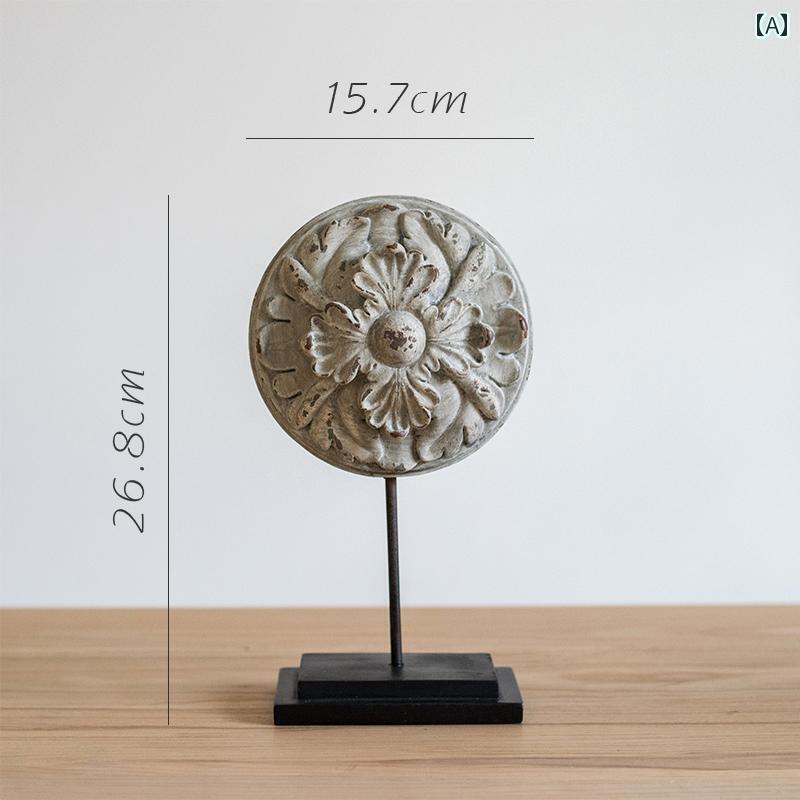 インテリア おしゃれ Juhan 花型 樹脂 装飾品 クラシック パターン 木彫り アンティーク レトロ 装飾 ..