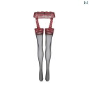 ガーターベルト 普段使い シンプル 赤い 縁の 黒い ストッキング サスペンダー ワンピース 魅惑的 レースストッキング セット 引っ掛かり 防止 レッグリング...