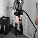 ガーターベルト 普段使い シンプル Y2K レッグ セット オーバーニー ブラックストッキング jk レッグリング サブカルチャー パイルソックス ロリータ ニ...