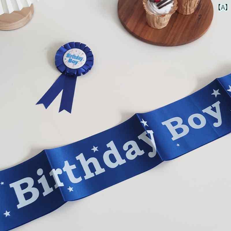 パーティーグッズ ホームパーティー 誕生日 誕生日 男の子 ショルダーストラップ エチケット バッジ ボ..
