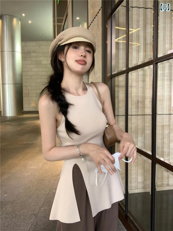 レディース トップス かわいい 大きいサイズレディース 服 少し 太め MM ニットキャミソール ベスト 夏..