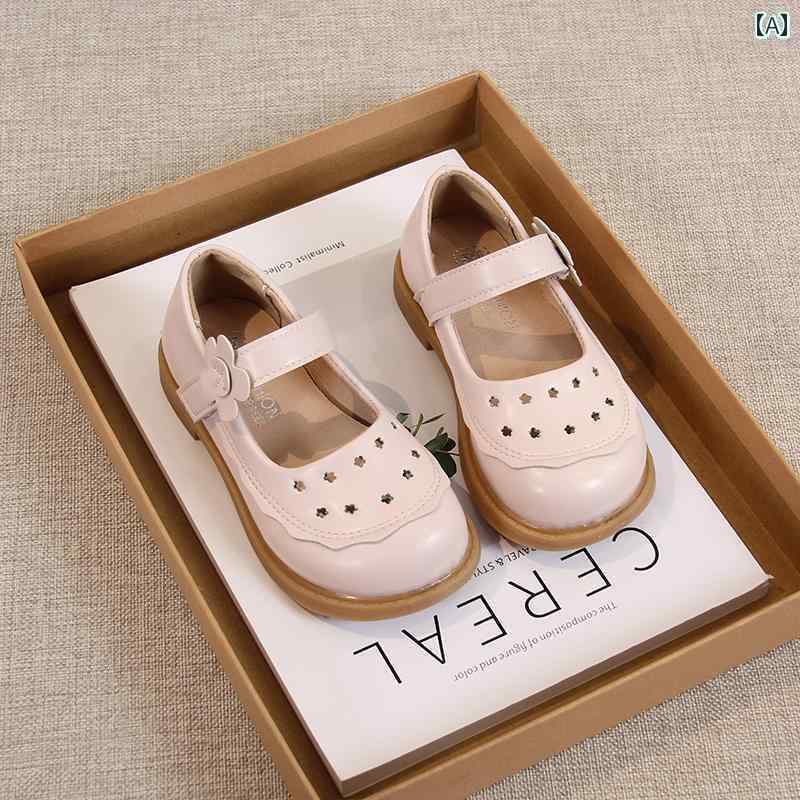キッズ 子供 靴 女の子 革靴 2025 春夏 子供の プリンセス シューズ ソフト ソール 小さい シングル 韓国 中型と 大型の 子供 靴