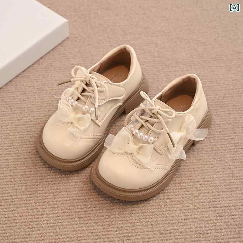 キッズ 子供 靴 女の子 革靴 2025 春の 子供用 おしゃれ シングル シューズ プリンセス 韓国 ソフト ソール ローファー