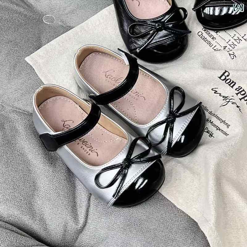 キッズ 子供 靴 Belle Laura 子供 靴 女の子 黒 革靴 春 滑り止め ソフト ソール プリンセス シングル シューズ LLWN 65