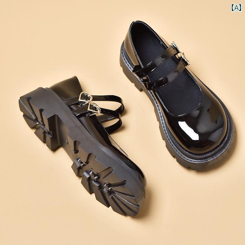 子供 靴 かわいい 女の子 革靴 2025 春秋 子供用 パフォーマンス ブラック プリンセス シューズ ラウン..