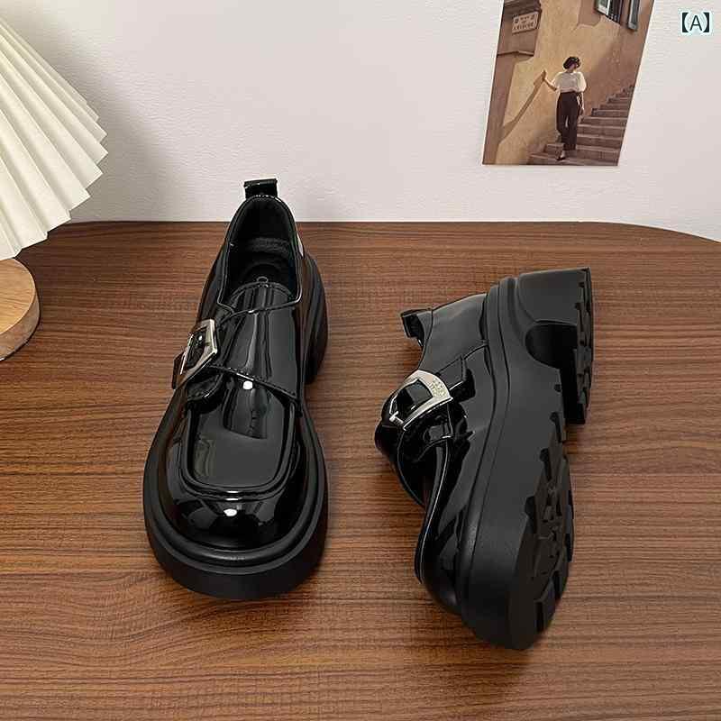 キッズ 子供 靴 女の子 メリージェーン レザーシューズ 2025 春秋 厚底 ブラック ローファー 子供用 プリンセス シューズ 女の子用 シングル