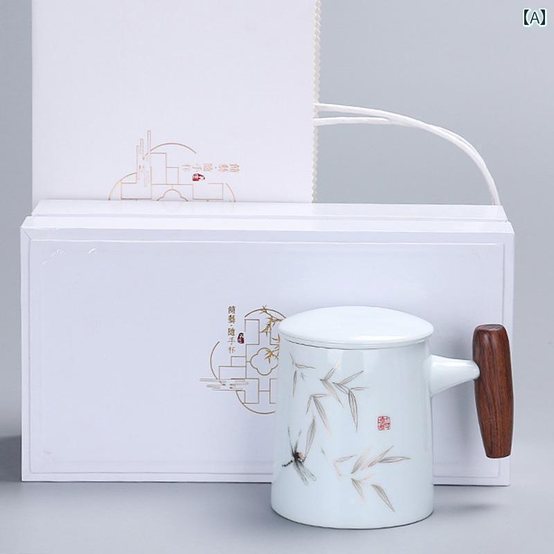 インテリア オブジェ おしゃれ セラミック カップ 白磁 茶こし 付き マグカップ ティー 缶 オフィス用 ティーカップ ビジネス ホリデーギフト