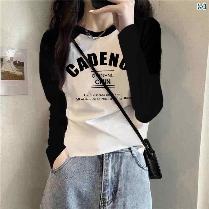 レディース トップス ラウンドネック 長袖 Tシャツ レディース 2025 初秋 商品 スタイリッシュ ゆった..