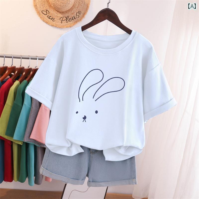 レディース トップス コットン Tシャツ レディース 半袖 夏 カジュアル 大きいサイズ スタイル シック ..