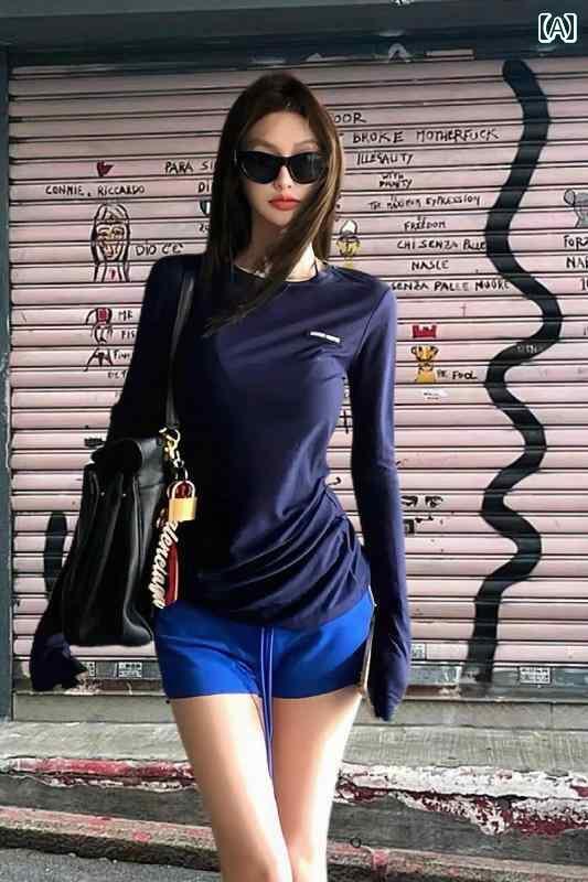 レディース トップス ストレート ショルダー レディース Tシャツ モーニング ミスト マスク セクシー ..