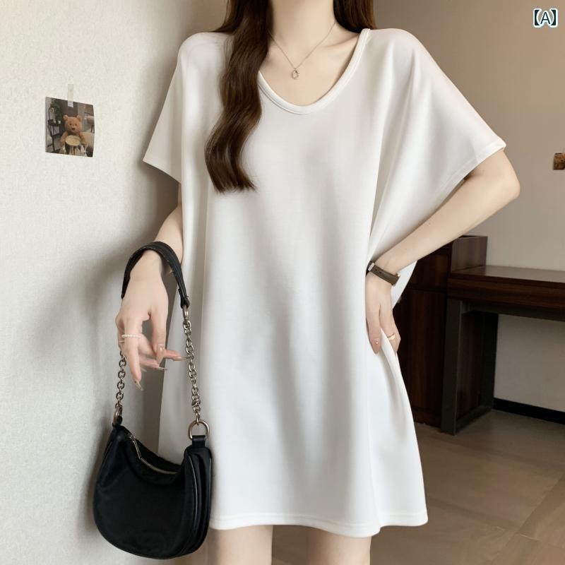 レディース トップス 夏にお 尻を カバー する レディース 大きいサイズ ユニークで シック ミディアム..