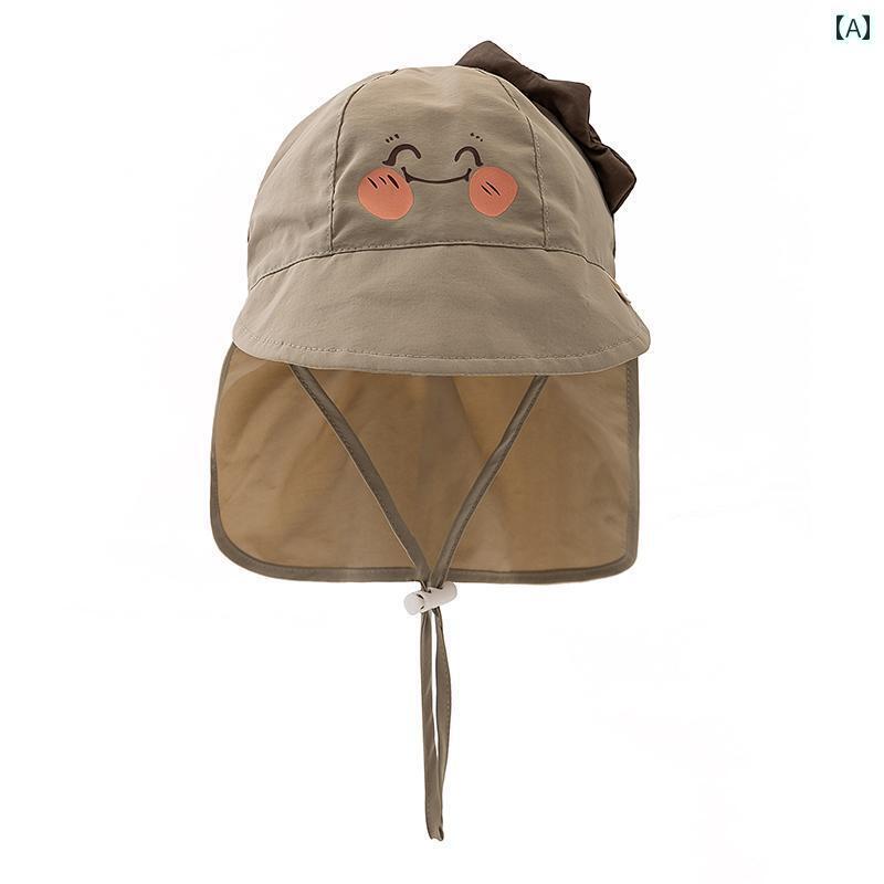 キッズ 幼児 帽子 夏用 薄手 1ヶ月の 幼児 男の子と 女の子 ベビー サンハット つば 広の ショール ネ..