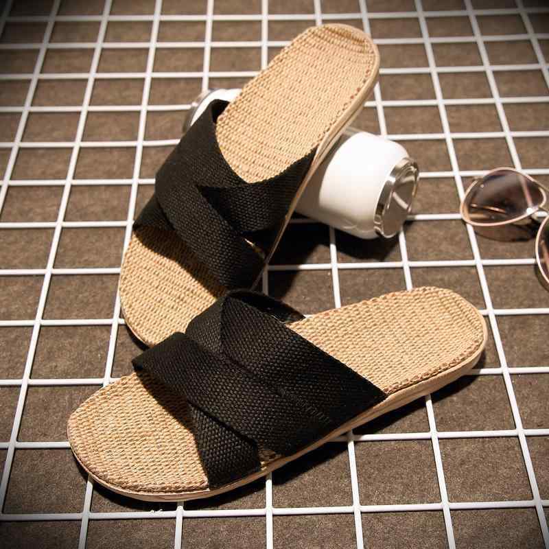 オシャレ サンダル スリッパ レトロ リネン スリッパ アウトドア用の 男女兼用 ビーチ サンダル 中国 ..