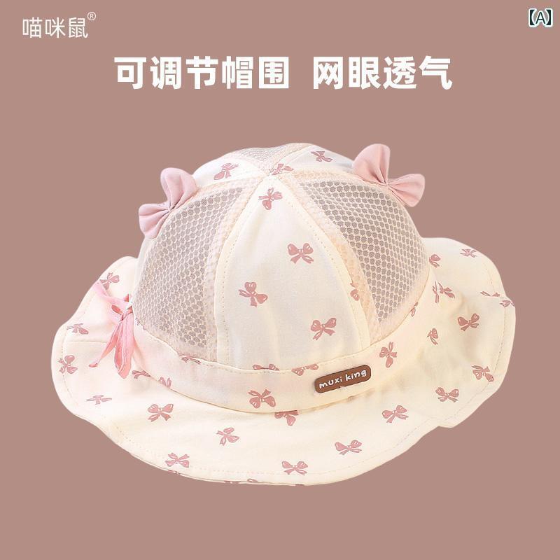 キッズ 幼児 帽子 ベビー 帽子 夏用 薄手 メッシュ 通気性 サンシェード 日焼け防止 女児 フィッシャー..