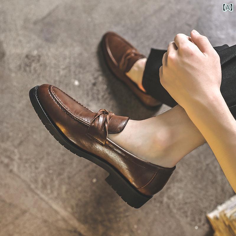 ビジネスシューズ ローファー フォーマル ビジネスシューズ ローファー フォーマル 男性用 カジュアル ローファー 夏 ビジネス 茶色のの 革靴 韓国 ーな な 片足 ビーニー シューズ 厚手 靴 底