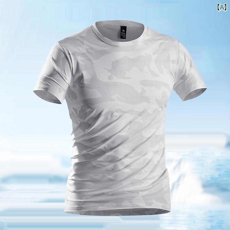 カモフラ 迷彩 おしゃれ 迷彩 冷感 半袖 Tシャツ メンズ 夏 薄型 ゆったり 大きめ サイズ 速乾 通気性 ..