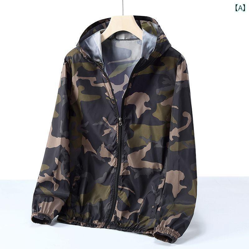 カモフラ 迷彩 おしゃれ 夏用 迷彩 日焼け防止 服 メンズ 通気性 速乾 軽量 アウトドア サンシェード ..