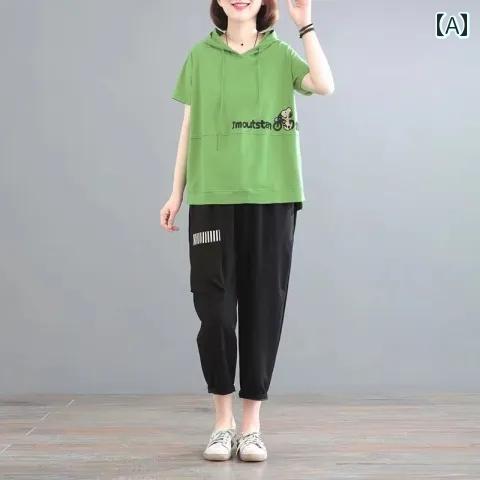 セットアップ レディース 韓国 2025 韓国 ゆったり 大きいサイズ 肉付き ツーピース セット 文字 プリントな レディース 夏の カジュアル スーツ 女性 セットアップ レディース 韓国 2025 韓国 ゆったり 大きいサイズ 肉付き ツーピース セット 文字 プリントな レディース 夏の カジュアル スーツ 女性