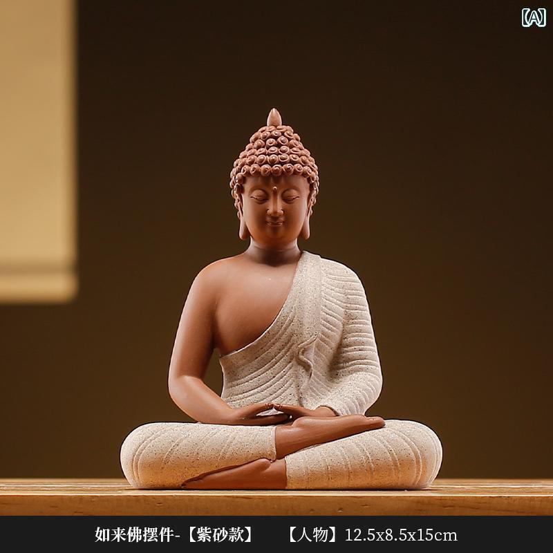 インテリア オブジェ おしゃれ 禅 タイ 仏陀 釈迦 聖者 仏 陶器 如来 菩薩 装飾品 家庭用 家具 デスク トップ ギフト