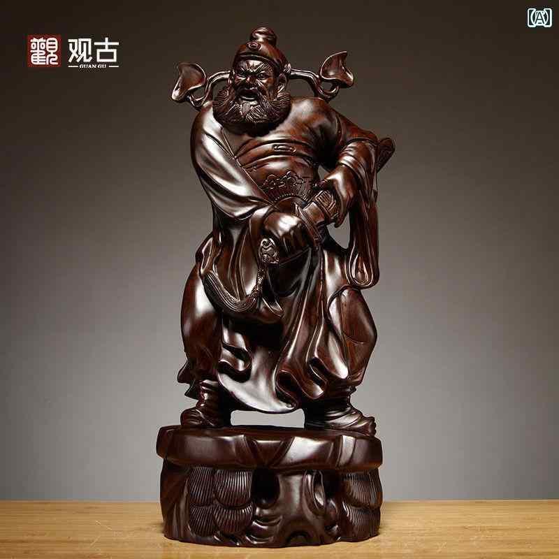 インテリア オブジェ おしゃれ 黒檀 無垢材 彫刻の 天子中 奎 像 装飾 リビング ルーム タウン ハウスの 静けさの クラフト ギフト 幸運の 神を 崇拝 ...