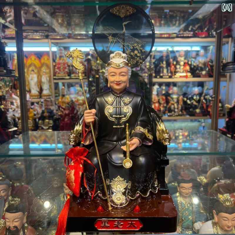 インテリア オブジェ おしゃれ 黒い 老婦 人のような 母の 仏像 祖母の 樹脂家の リビング ルームの デスク トップ チャイナ風 装飾品