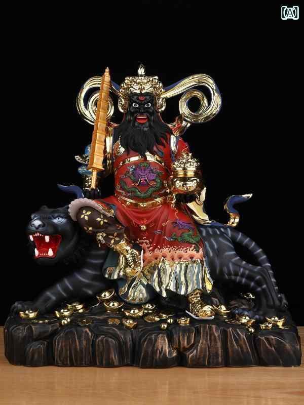 インテリア オブジェ おしゃれ レトロ カラフルな 武 神 富の 趙 公明 像 仏教 寺院 リビング ルーム オフィス ショップ 家庭 礼拝 仏像 の 身体 装飾品